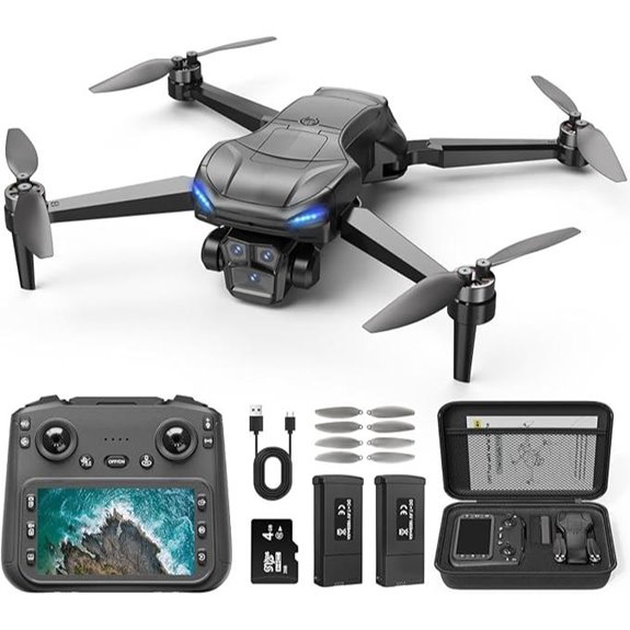 4K GPS Drone with 4.5’’ LCD 60-Min Flight 2 Batteries