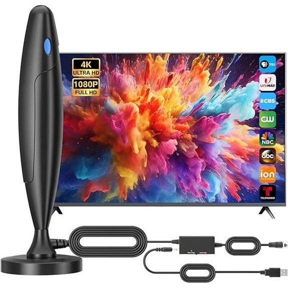 Indoor TV Antenna for 4K/1080p Local Channels