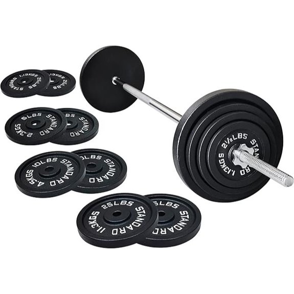 Fitvids 95lb Cast Iron Barbell Weight Set