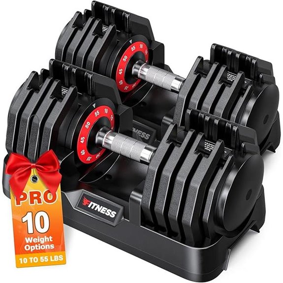 Adjustable Dumbbell Set with Anti-Slip Handles