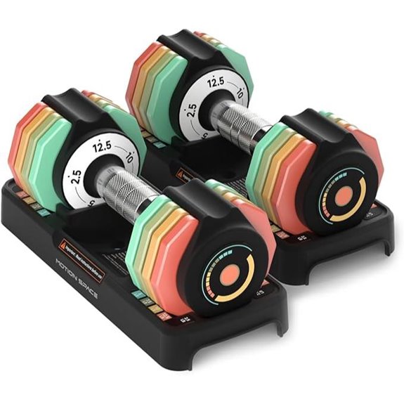 Adjustable Dumbbells Set 12.5/22.5LB with Non-slip Handles