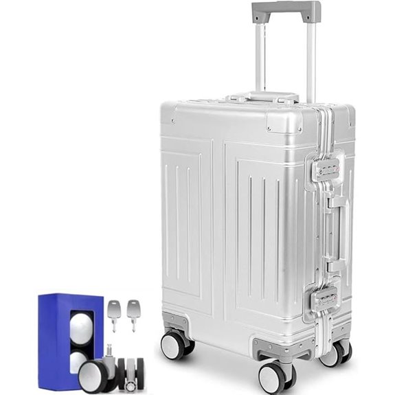 All Aluminum 20 Luggage with Spinner Wheels