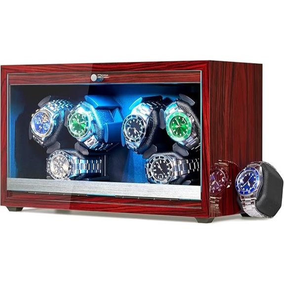 ANWBROAD 6-Watch Automatic Watch Winder with Glass Lid