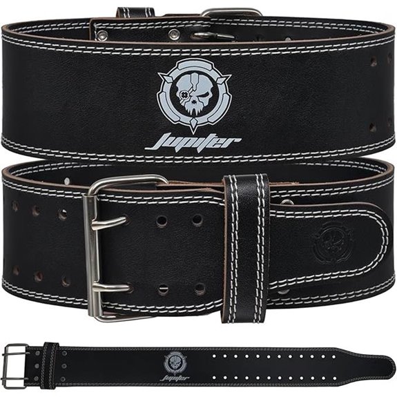 Weight Lifting Belt with Back Support and Double-Prong Buckle