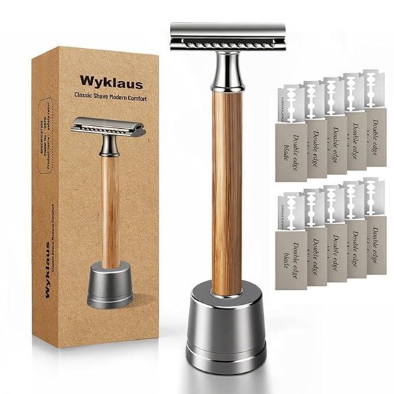 Double Edge Safety Razor with Bamboo Handle