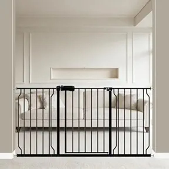 WAOWAO Baby Gate 57.48-62.20 Pressure Mounted Black