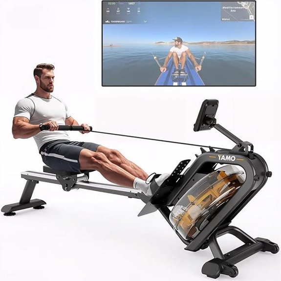 YAMO Water Rowing Machine with Bluetooth and App Support
