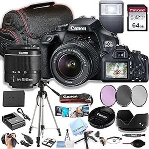 Canon EOS 4000D DSLR Camera 34-Piece Bundle