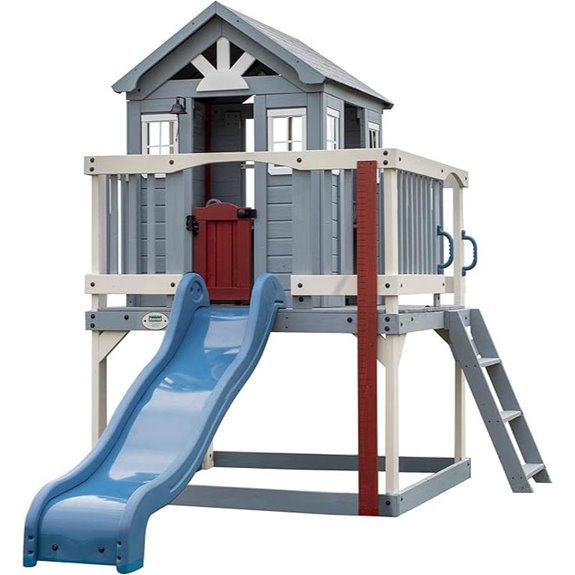 Backyard Discovery Cedar Kids Playhouse with Slide