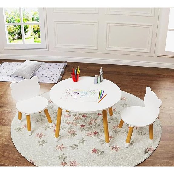 UTEX Kids Wooden Table & Chairs Set