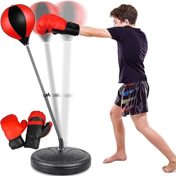Kids' Adjustable Punching Bag with Gloves Gift Set