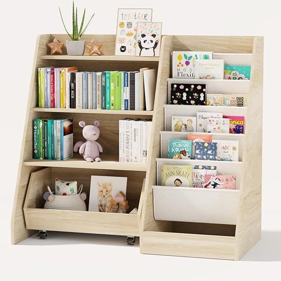 COZPAW 4-Tier Kids Bookshelf and Toy Storage