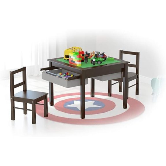 UTEX 2-in-1 Kids Construction Table & Chairs Set