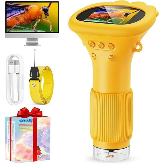 Ashfly Kids Portable Microscope with Digital Screen