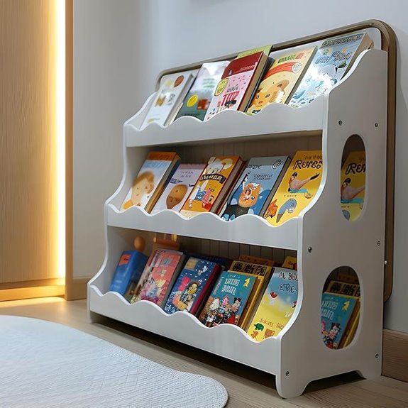 Kids Wooden Montessori 3-Tier Book Shelf
