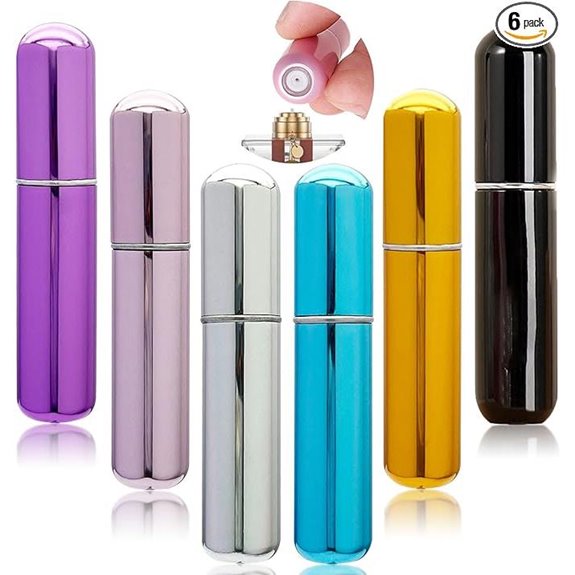 Travel-Size Refillable Perfume Atomizer Set (6-Pack)