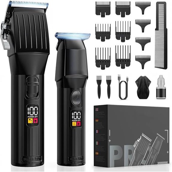 Professional Cordless Hair Clippers with LED Display
