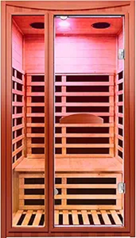 Infrared Sauna for 1-2 Persons with Light and Wood