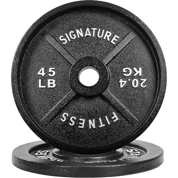 Fitvids Deep Dish 2-Inch Olympic Cast Iron Weight Plates with E-Coating