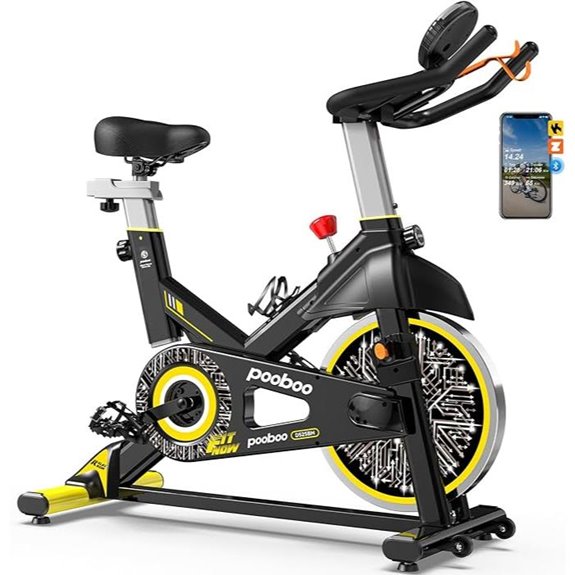 Pooboo Exercise Bike with Resistance & High Capacity