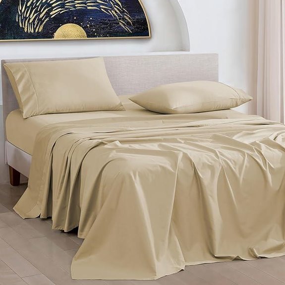 UrbanHut Egyptian Cotton King Sheets (4 pcs Sand)