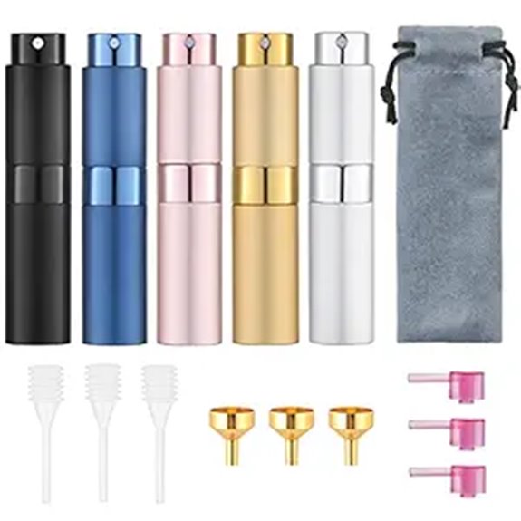 Tekson 8ml Refillable Travel Perfume Atomizer (5 Pack)