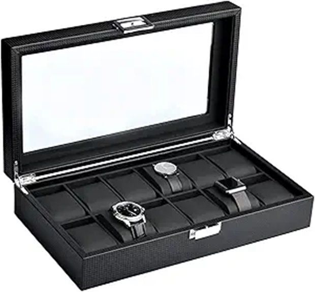 Mantello 12-Slot Watch Box with Glass Top