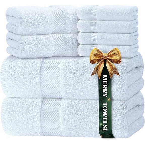 Luxury White Turkish Cotton Towel Set (8 Pieces)