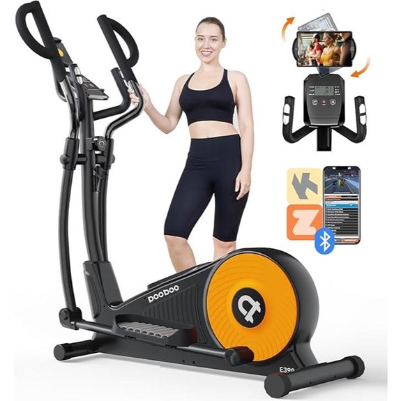 Pooboo Elliptical Machine with Resistance & LCD Monitor