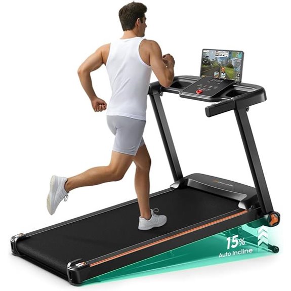 Foldable Treadmill with Incline 3.5HP Bluetooth Pulse