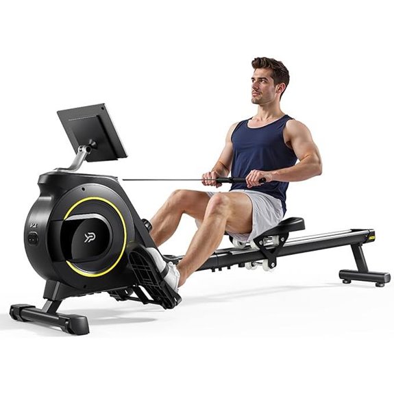 Foldable Magnetic Rowing Machine with App Support