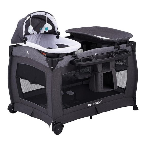 Pamo Babe Foldable Baby Playpen with Mattress and Changing Table