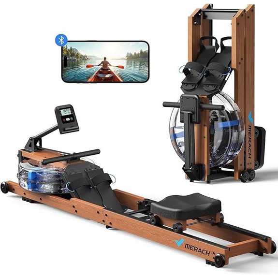 MERACH Foldable Water Rowing Machine with Monitor