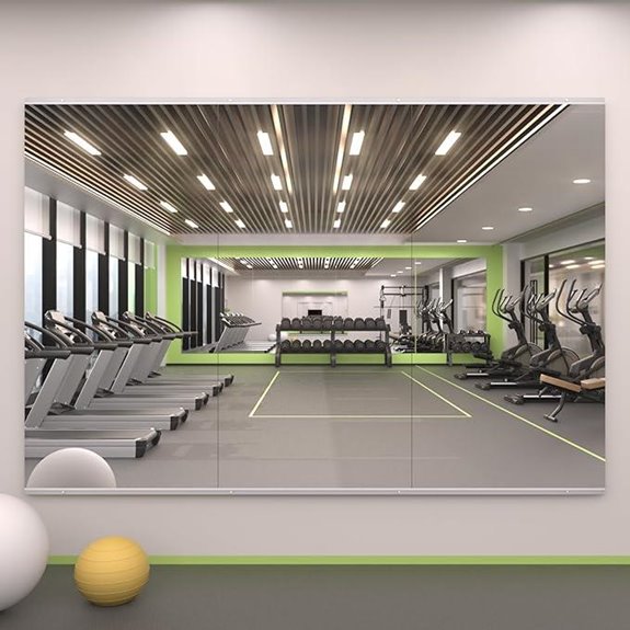 LOAAO Home Gym Wall Mirrors 3-Piece Frameless Glass