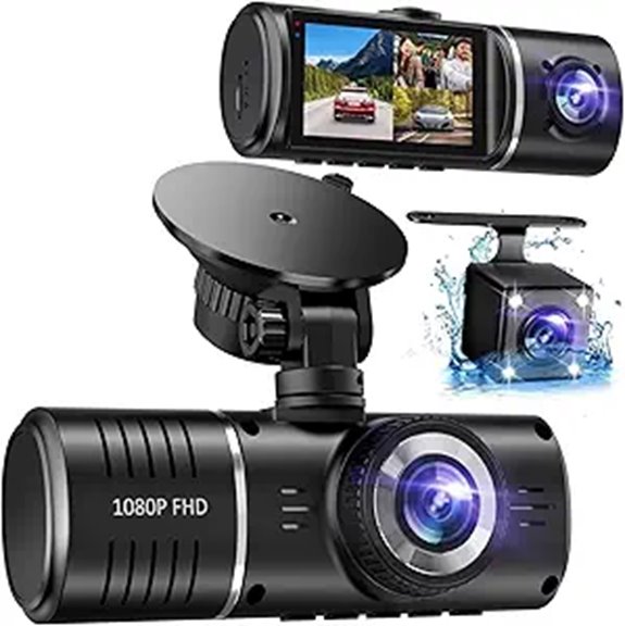 Dash Cam Front & Rear with Night Vision and 32GB Card