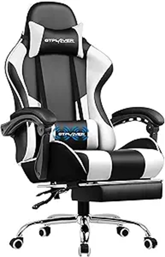 GTPLAYER Gaming Chair with Footrest & Lumbar Support