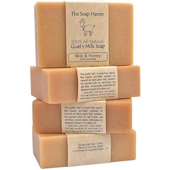 4 Goat Milk Soap Bars with Honey Natural & Fragrance-Free