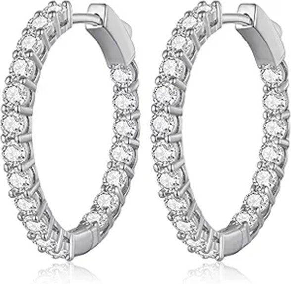 Gold Hoop Earrings 14K Gold Plated Cubic Zirconia