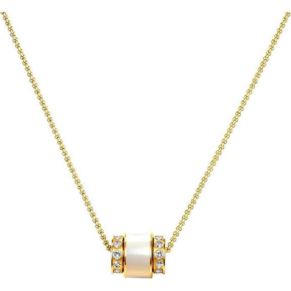 Spinning Circle Necklace for Women 18K Gold Plated