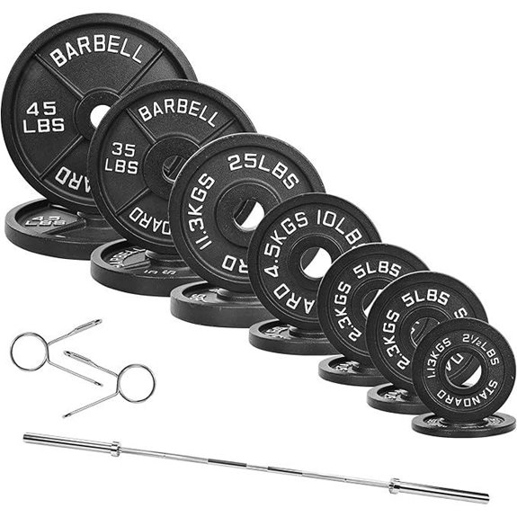 Fitvids 300lb Olympic Cast Iron Barbell Set