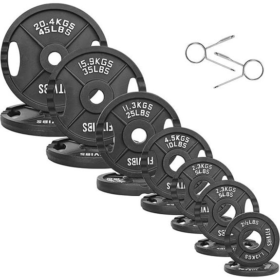 Fitvids 255lb Olympic Cast Iron Weight Plates Set