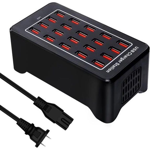 20-Port 100W USB Charging Station for Devices