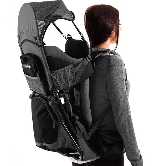 Hiking Baby Carrier Backpack with Hood and Diaper Pad