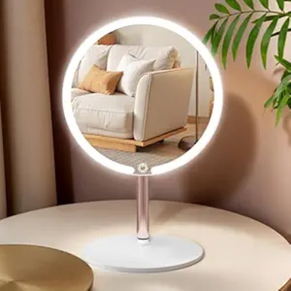 illuminated adjustable makeup mirror