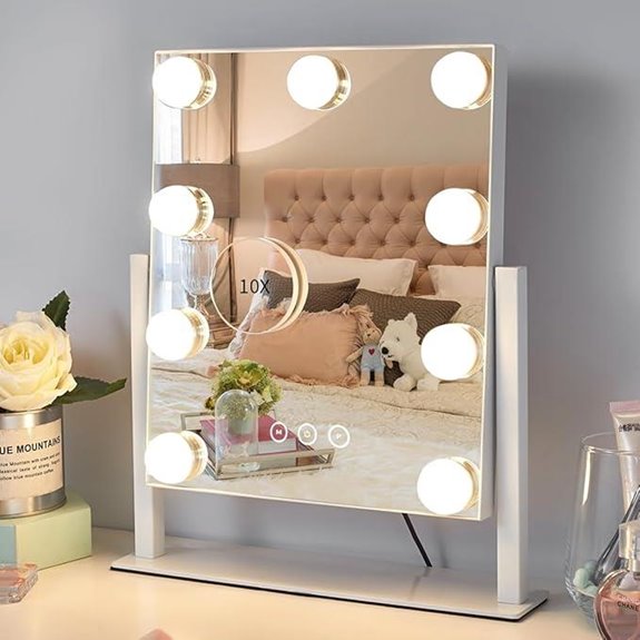 illuminated dimmable magnifying mirror