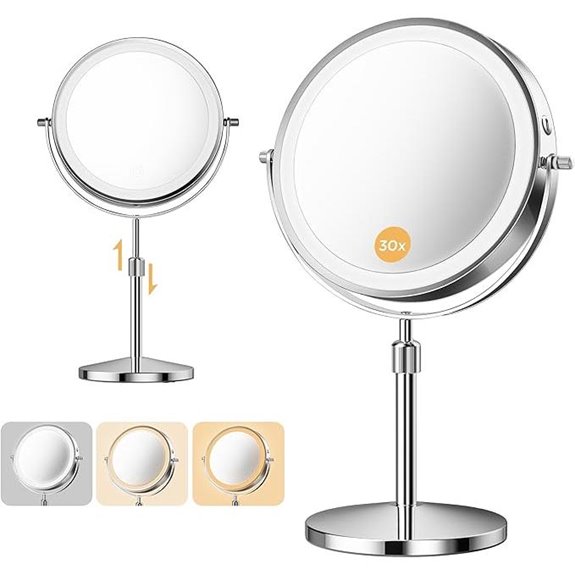 illuminated magnifying makeup mirror