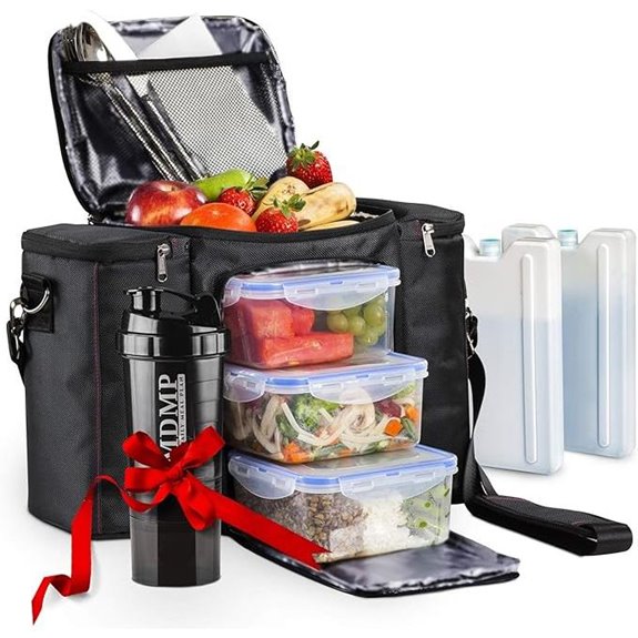 Insulated Meal Prep Lunch Bag Set with Containers