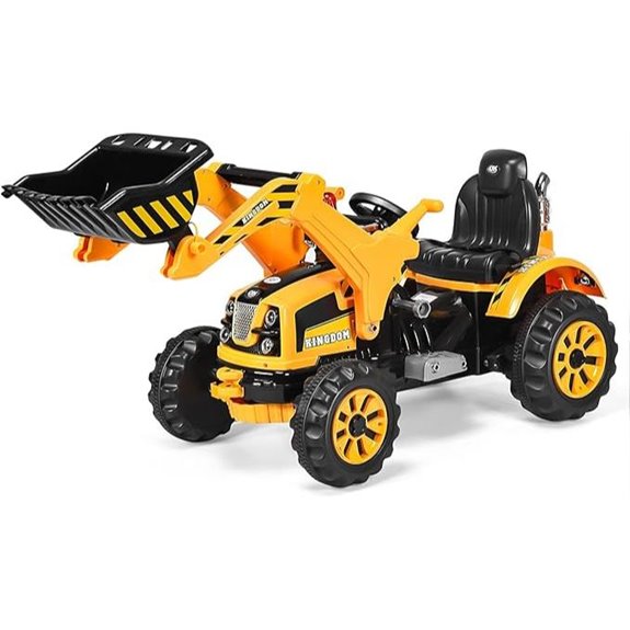 Costzon 12V Ride-On Excavator with Loader for Kids