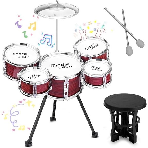Upgraded Kids Drum Set 5-Piece Musical Toy for Toddlers