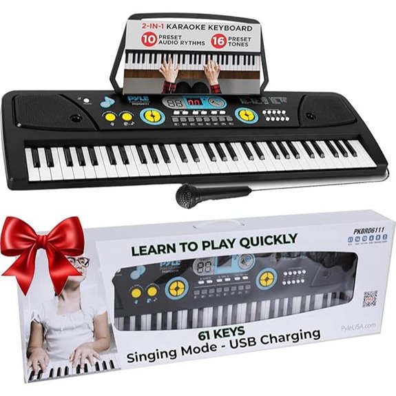 PYLE Kids Digital Piano with 61 Keys and Accessories